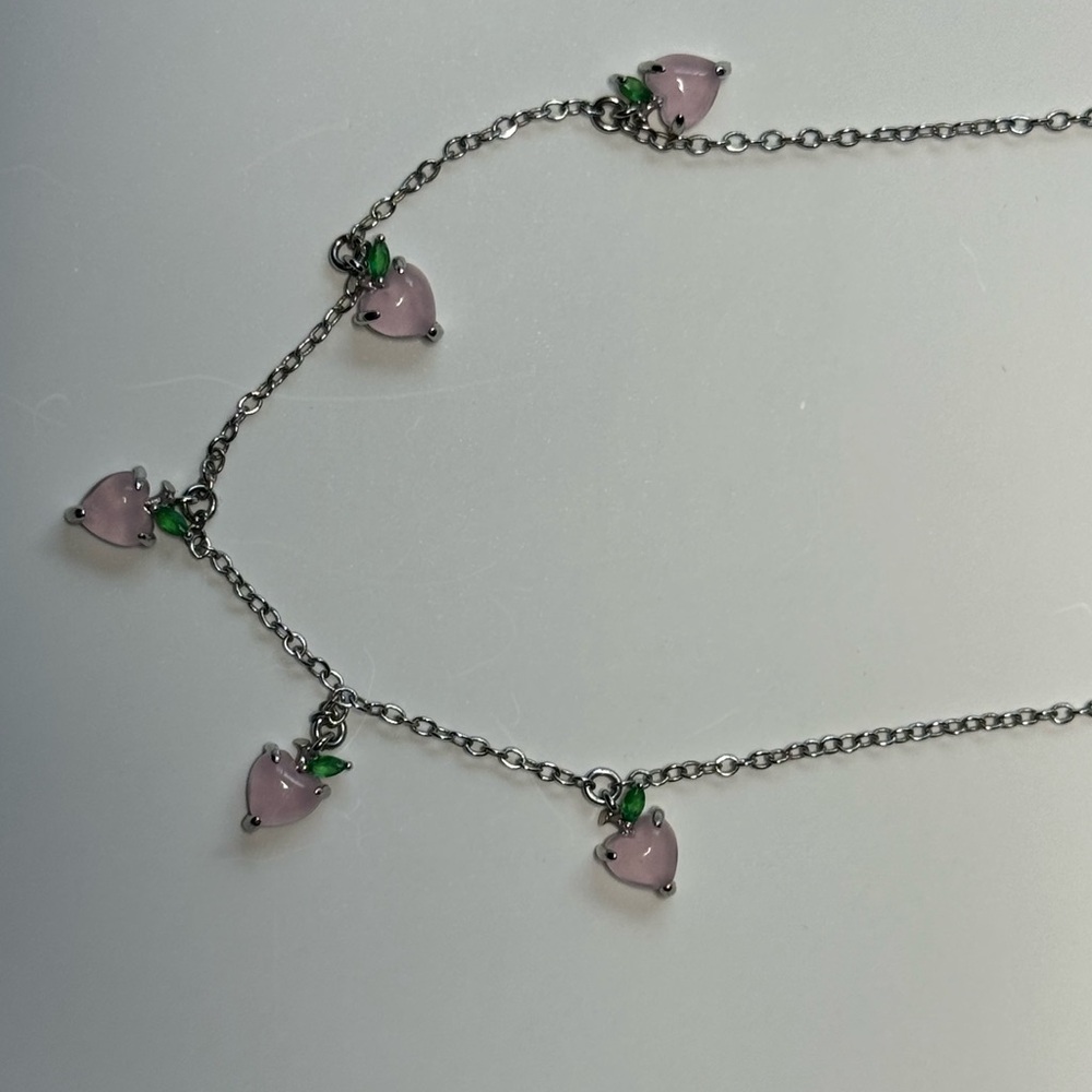 Girls crew peach necklace